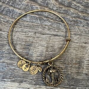 Alex and Ani Anchor Bangle – Rafaelian Gold – Nautical Charm